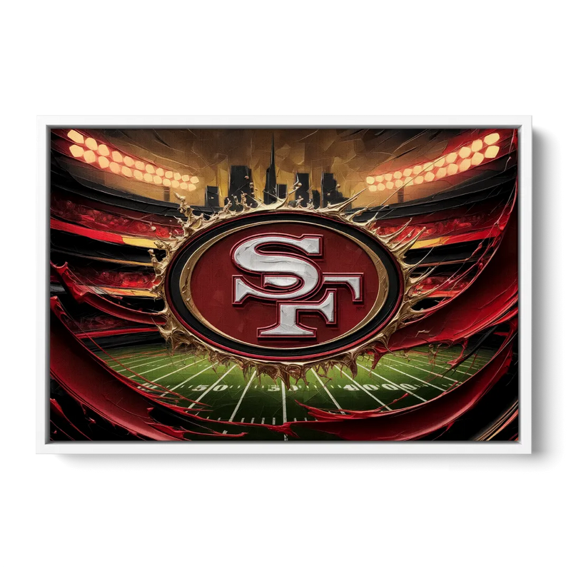 San Francisco 49Ers Team Pride Front - White Canvas Wall Art