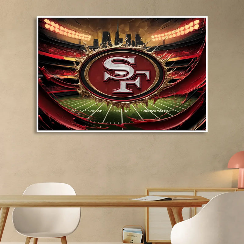 San Francisco 49Ers Team Pride Sitting Room - White Canvas Wall Art