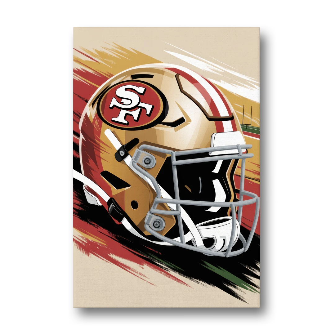San Francisco 49ers Abstract Impressionistic Wall Art - Canvas Wall Art - Front