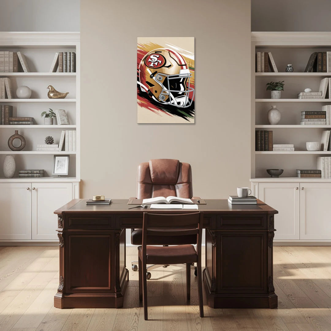 San Francisco 49ers Abstract Impressionistic Wall Art - Canvas Wall Art - Office - 24x36