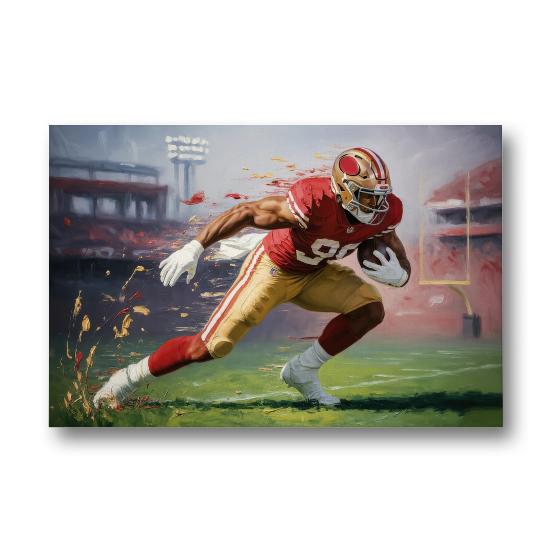San Francisco 49ers Dynamic Impressionistic Action Art - Canvas Wall Art - Front