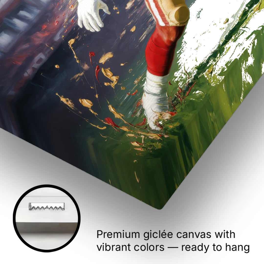 San Francisco 49ers Dynamic Impressionistic Action Art - Canvas Wall Art - Gallery Wrap Corner