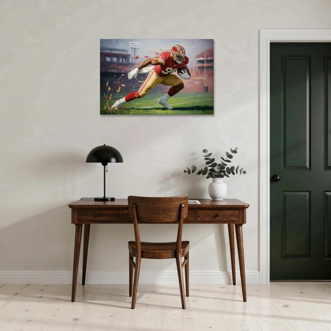 San Francisco 49ers Dynamic Impressionistic Action Art - Canvas Wall Art - Office - 36x24