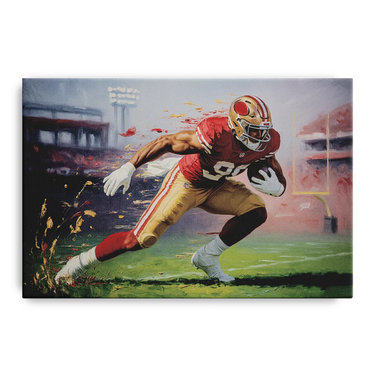San Francisco 49ers Dynamic Impressionistic Action Art - Canvas Wall Art