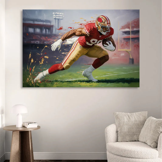 San Francisco 49ers Dynamic Impressionistic Action Art Living Room - Canvas Wall Art