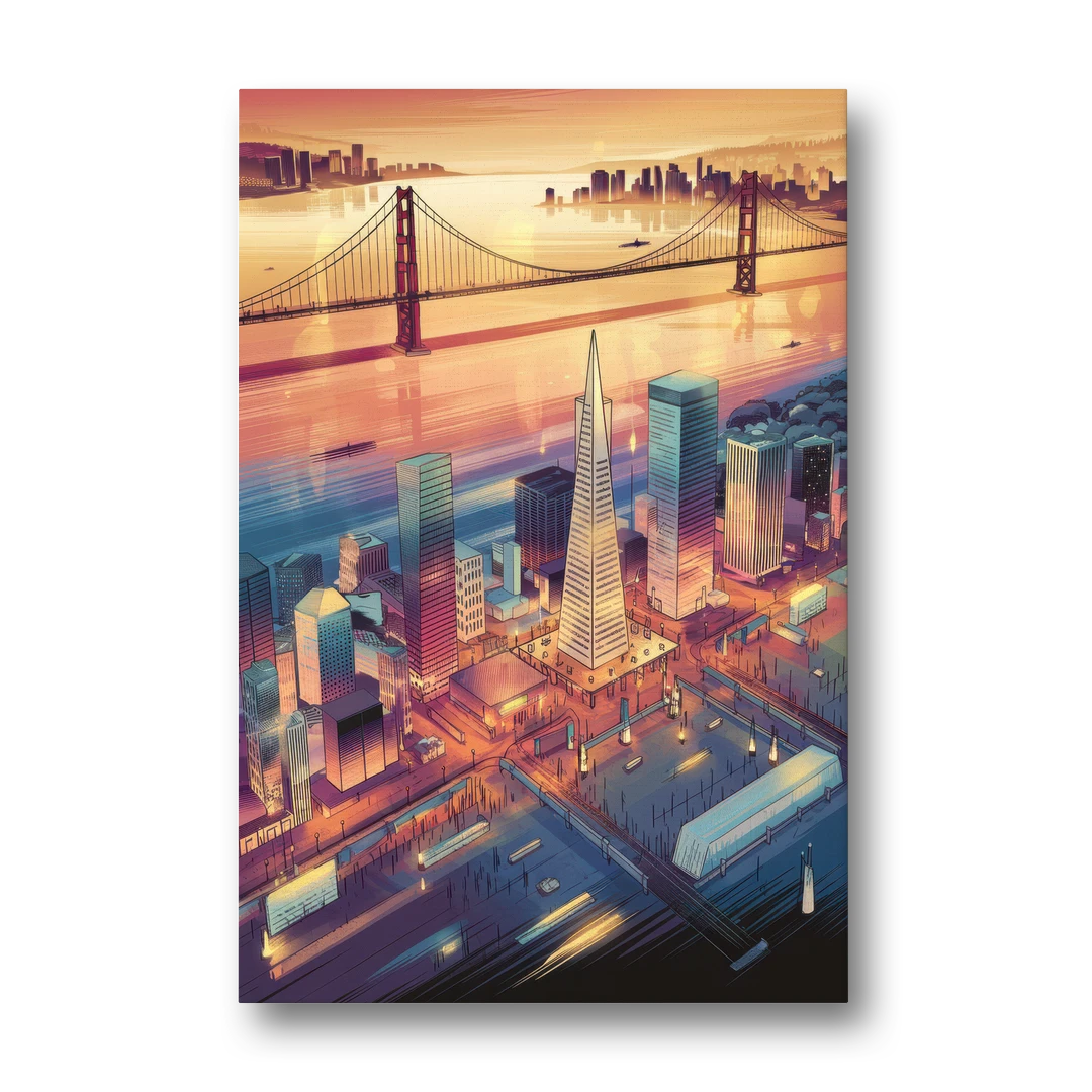 San Francisco Aerial View - Canvas Wall Art - Front