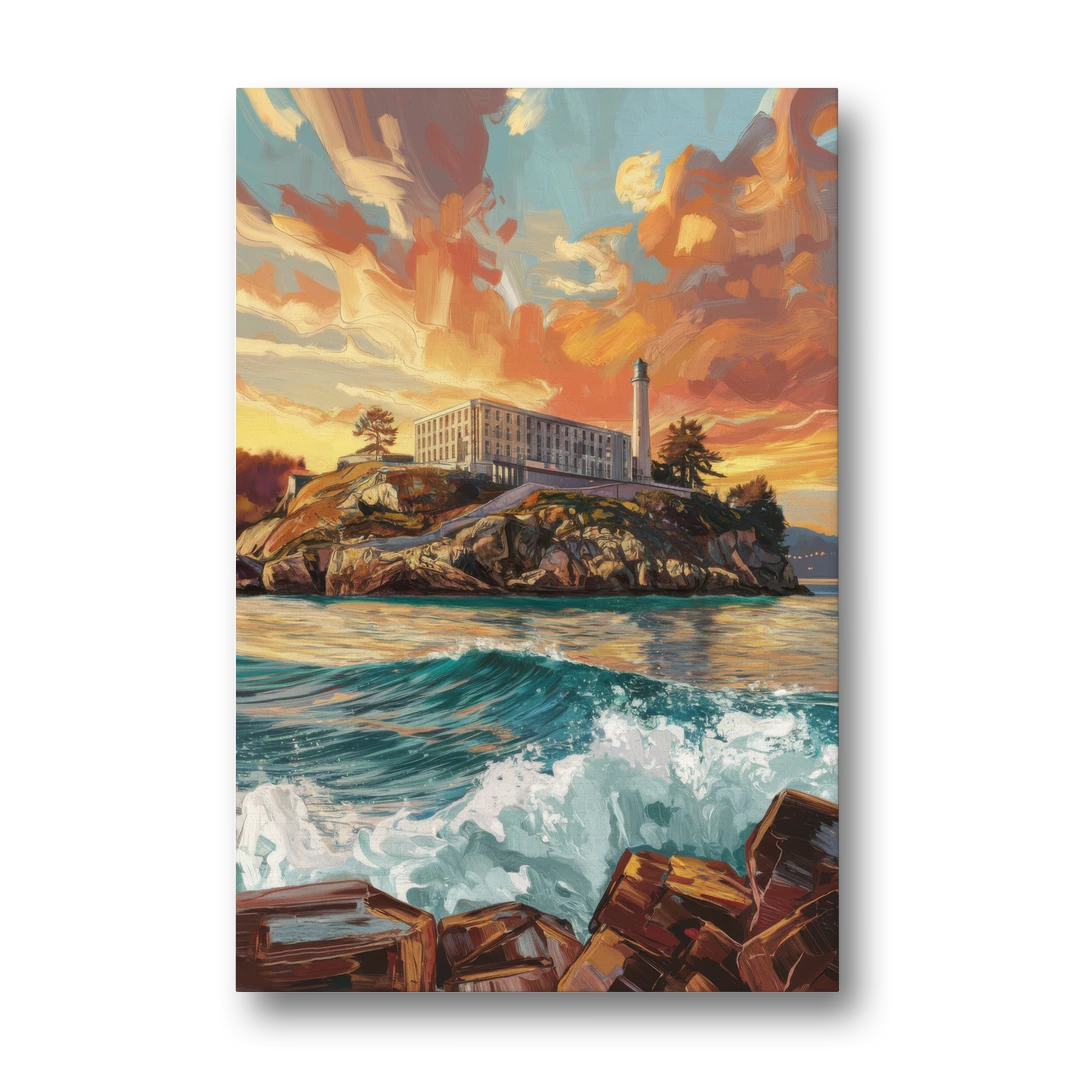 San Francisco Alcatraz Island - Canvas Wall Art - Front