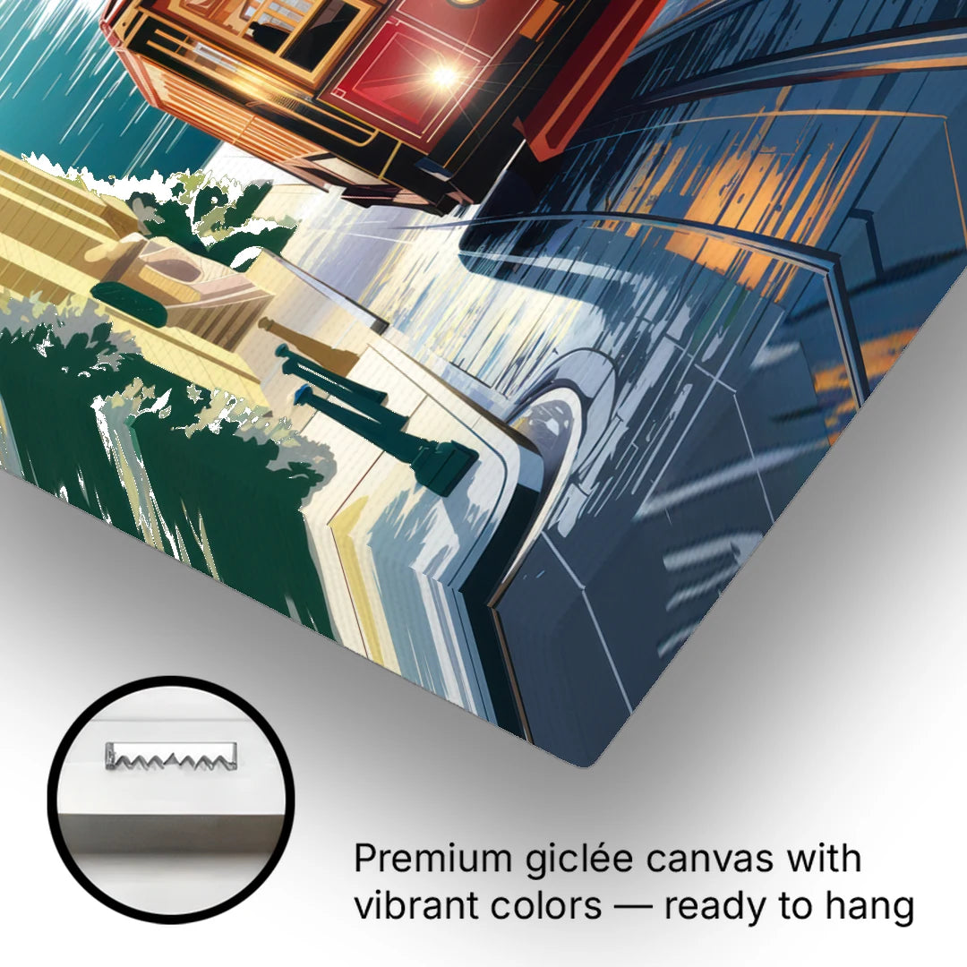 San Francisco Cable Car Journey - Canvas Wall Art - Gallery Wrap Corner