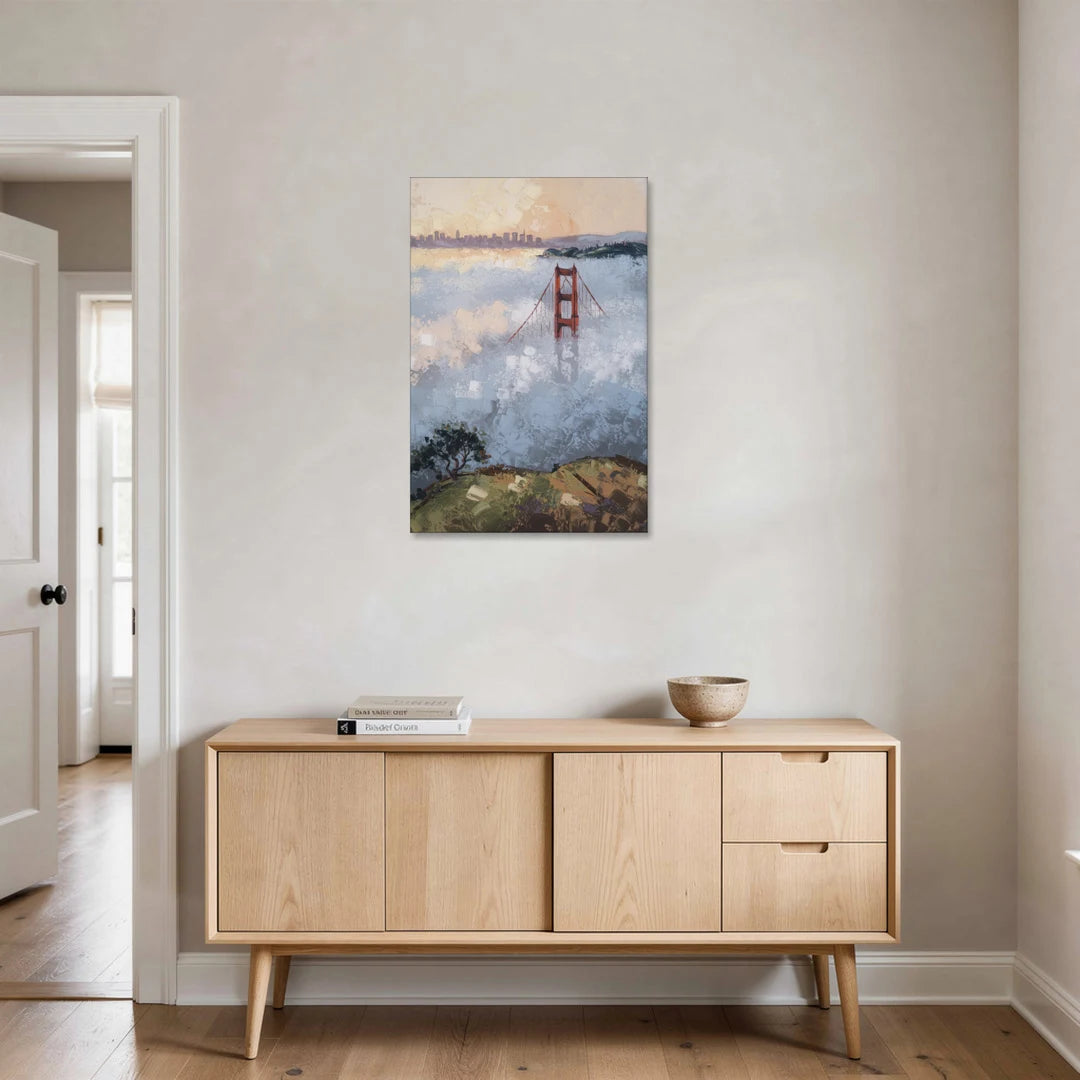 San Francisco Foggy Morning - Canvas Wall Art - Coffee Table - 24x36