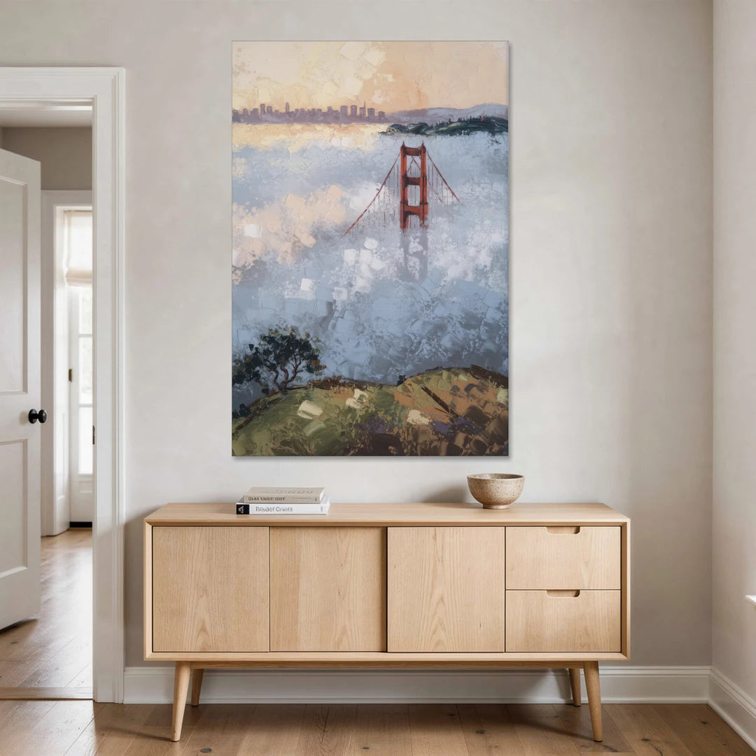 San Francisco Foggy Morning - Canvas Wall Art - Coffee Table - 40x60