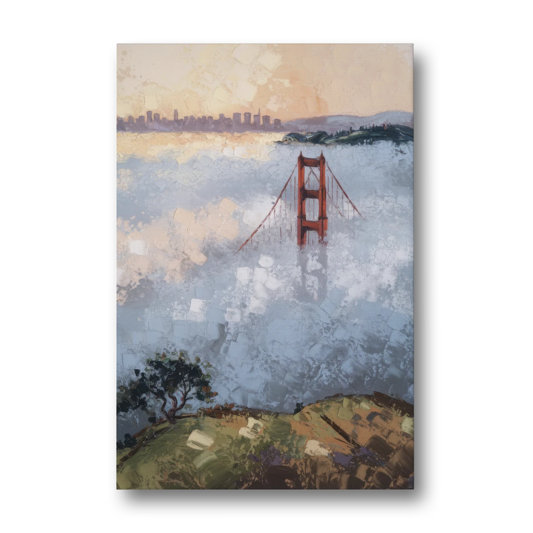 San Francisco Foggy Morning - Canvas Wall Art - Front