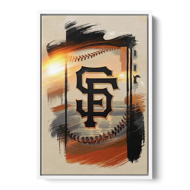San Francisco Giants Logo Design Front - White Canvas Wall Art