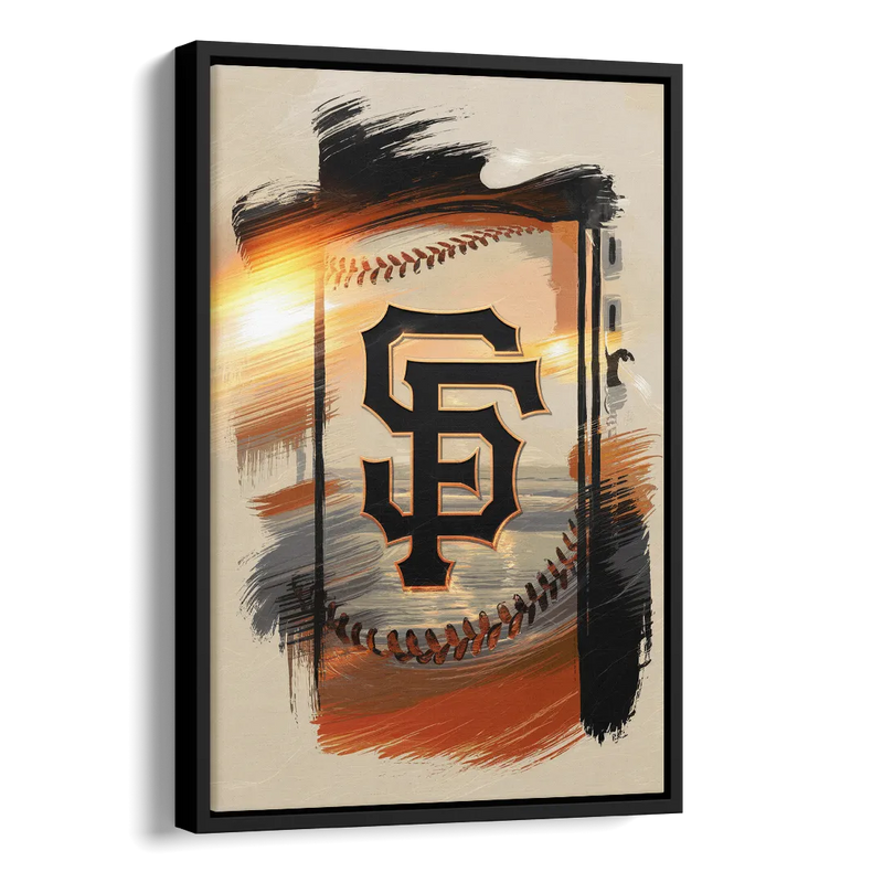 San Francisco Giants Logo Design Side - Black Canvas Wall Art