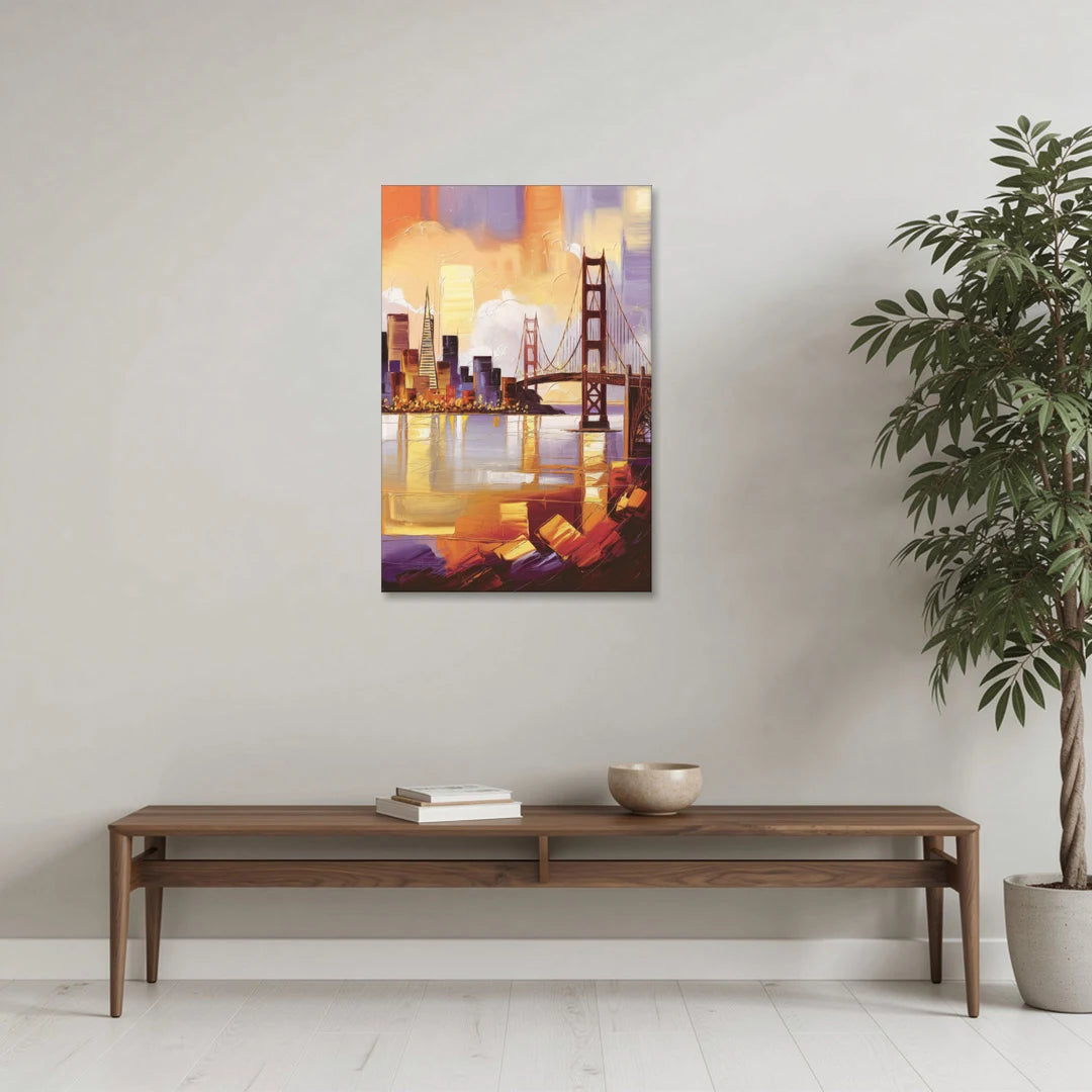 San Francisco Golden Hour Skyline - Canvas Wall Art - Coffee Table - 24x36