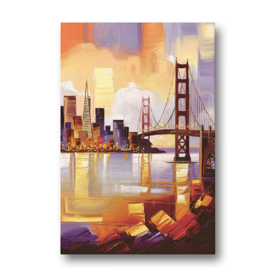 San Francisco Golden Hour Skyline - Canvas Wall Art - Front