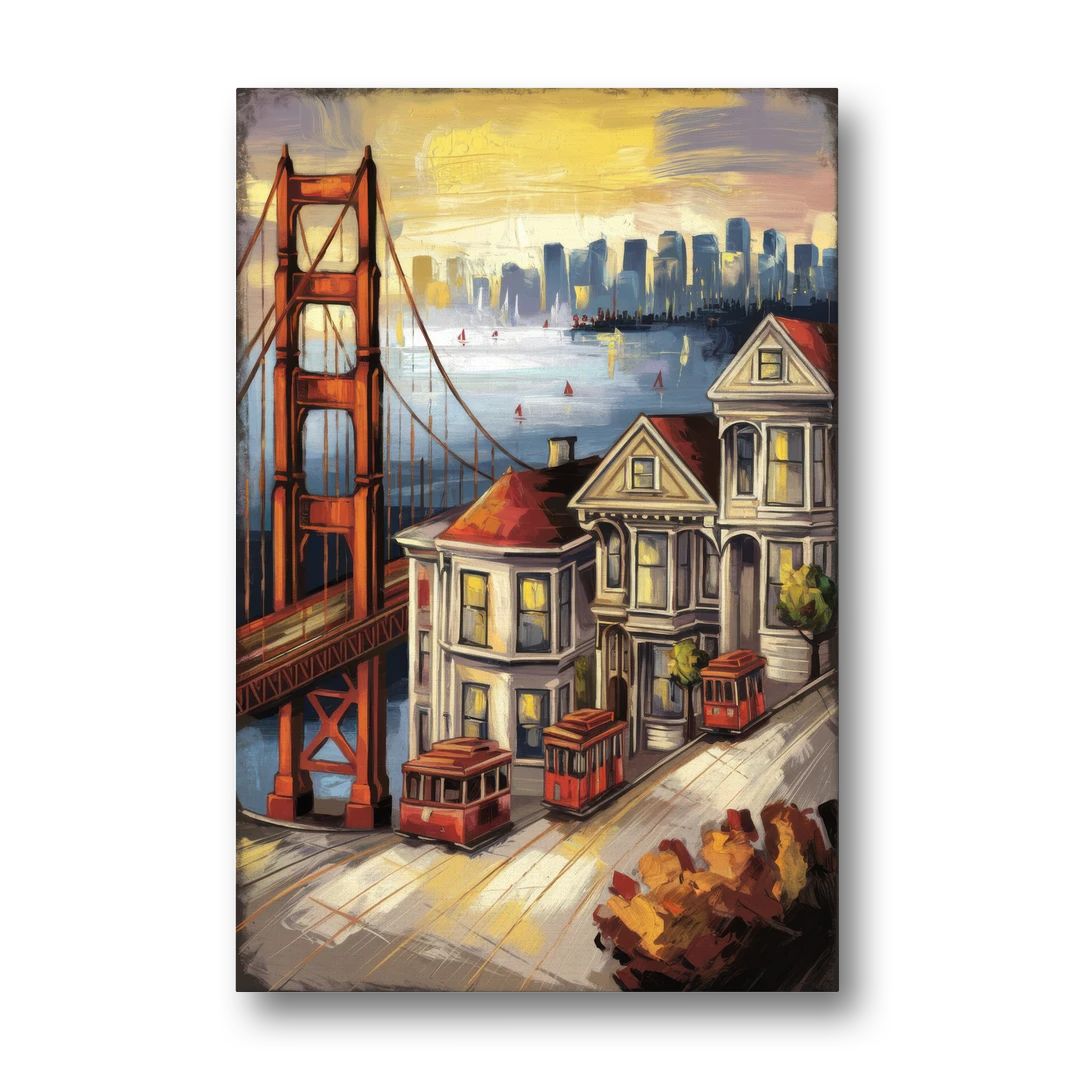 San Francisco Historic Architecture - Canvas Wall Art - Front