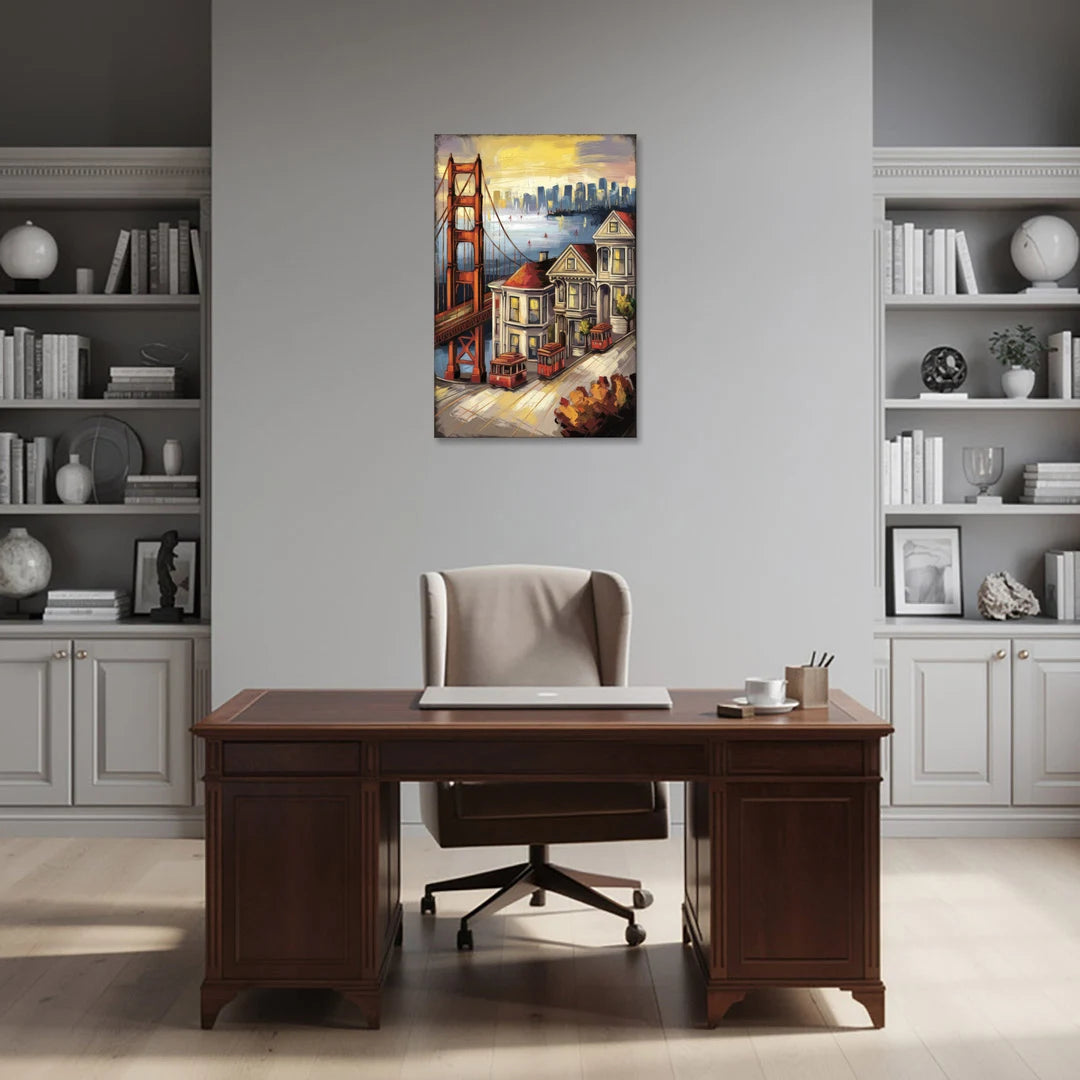 San Francisco Historic Architecture - Canvas Wall Art - Office - 24x36