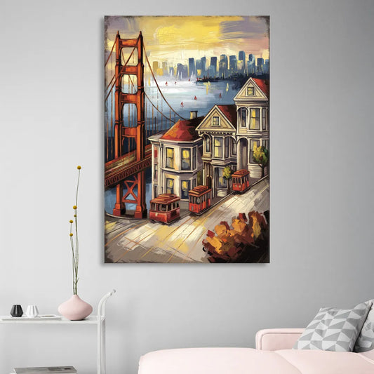 San Francisco Historic Architecture Living Room - Canvas Wall Art