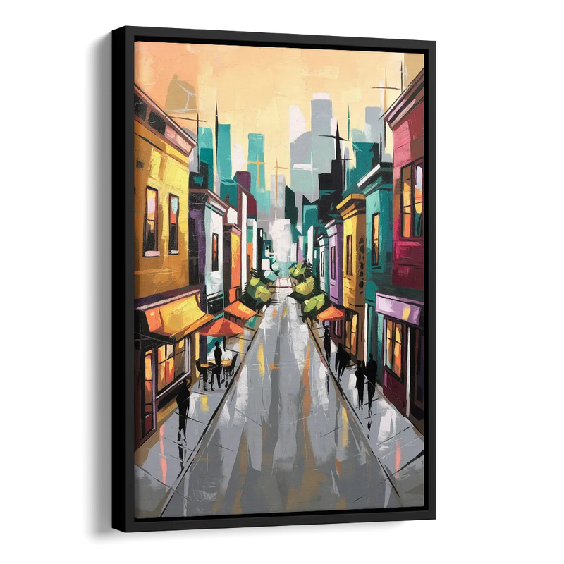San Francisco Mission District Vibes Side - Black Canvas Wall Art