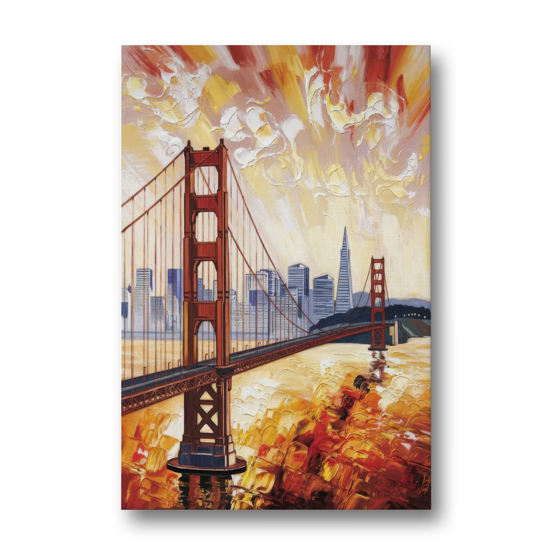 San Francisco Skyline Silhouette - Canvas Wall Art - Front