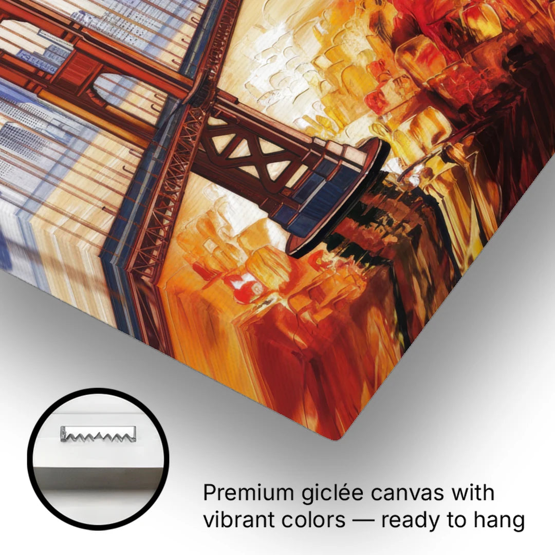 San Francisco Skyline Silhouette - Canvas Wall Art - Gallery Wrap Corner