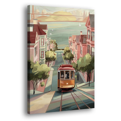 San Francisco Streetcar Charm - Canvas Wall Art