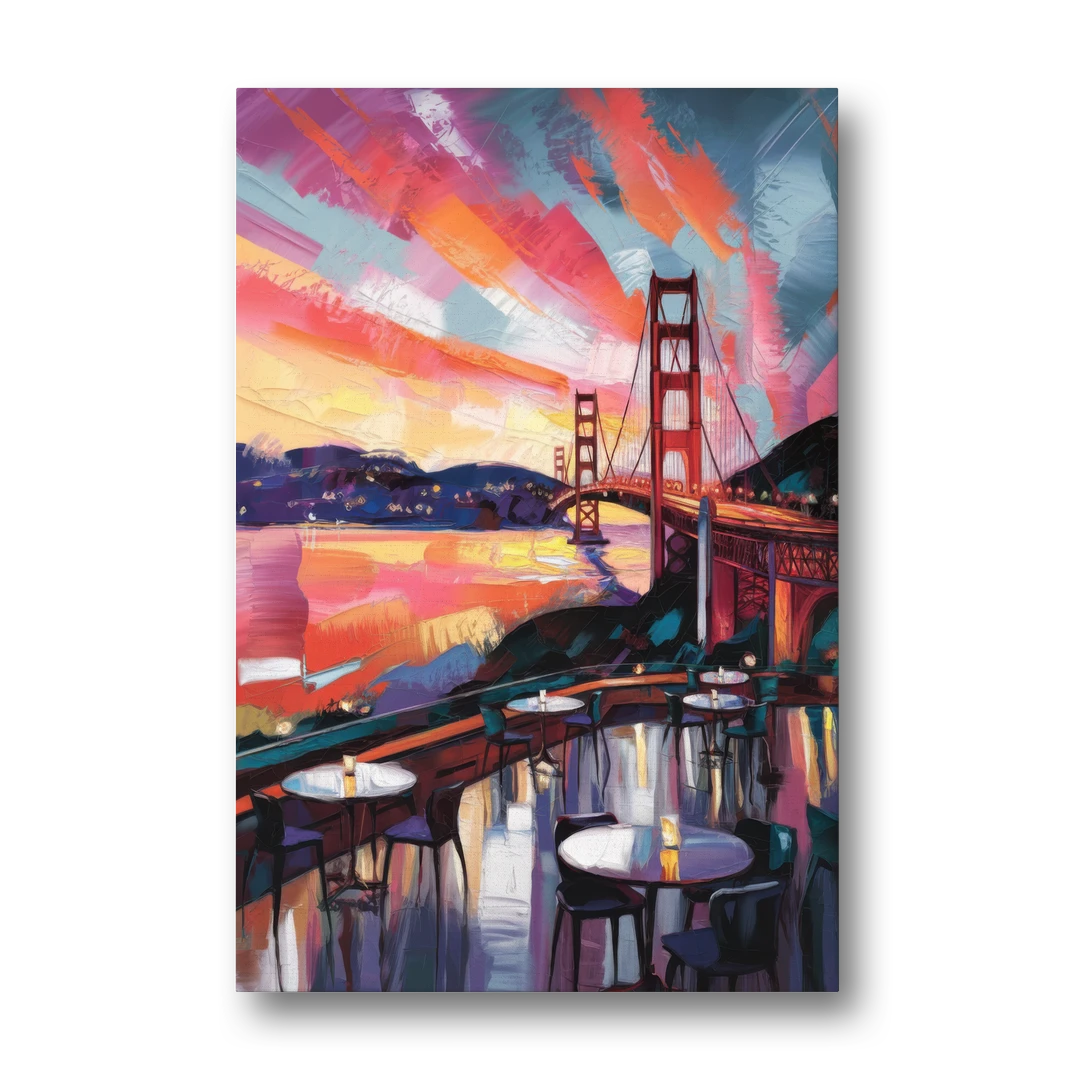 San Francisco Sunset Over the Bay - Canvas Wall Art - Front