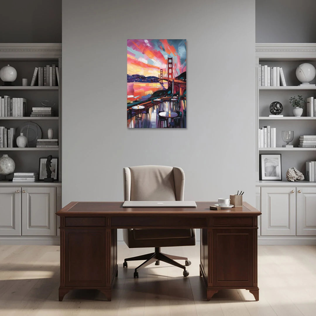 San Francisco Sunset Over the Bay - Canvas Wall Art - Office - 24x36