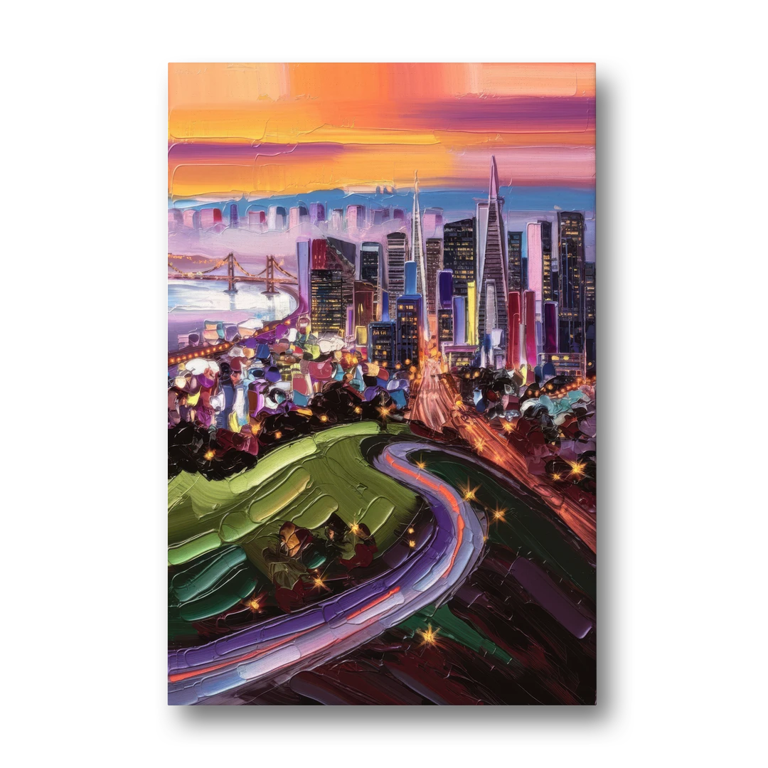 San Francisco Twin Peaks View - Canvas Wall Art - Front