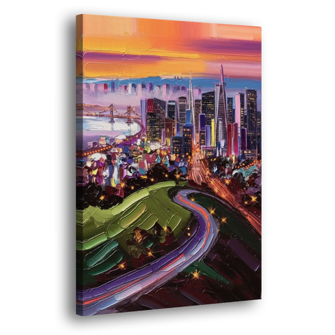 San Francisco Twin Peaks View - Canvas Wall Art