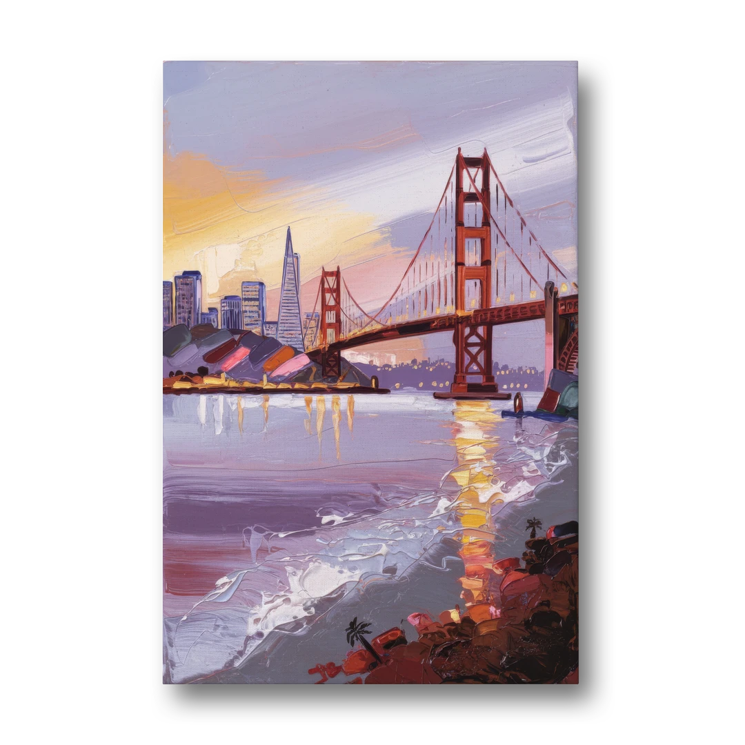 San Francisco Waterfront View Bay - Canvas Wall Art - Front