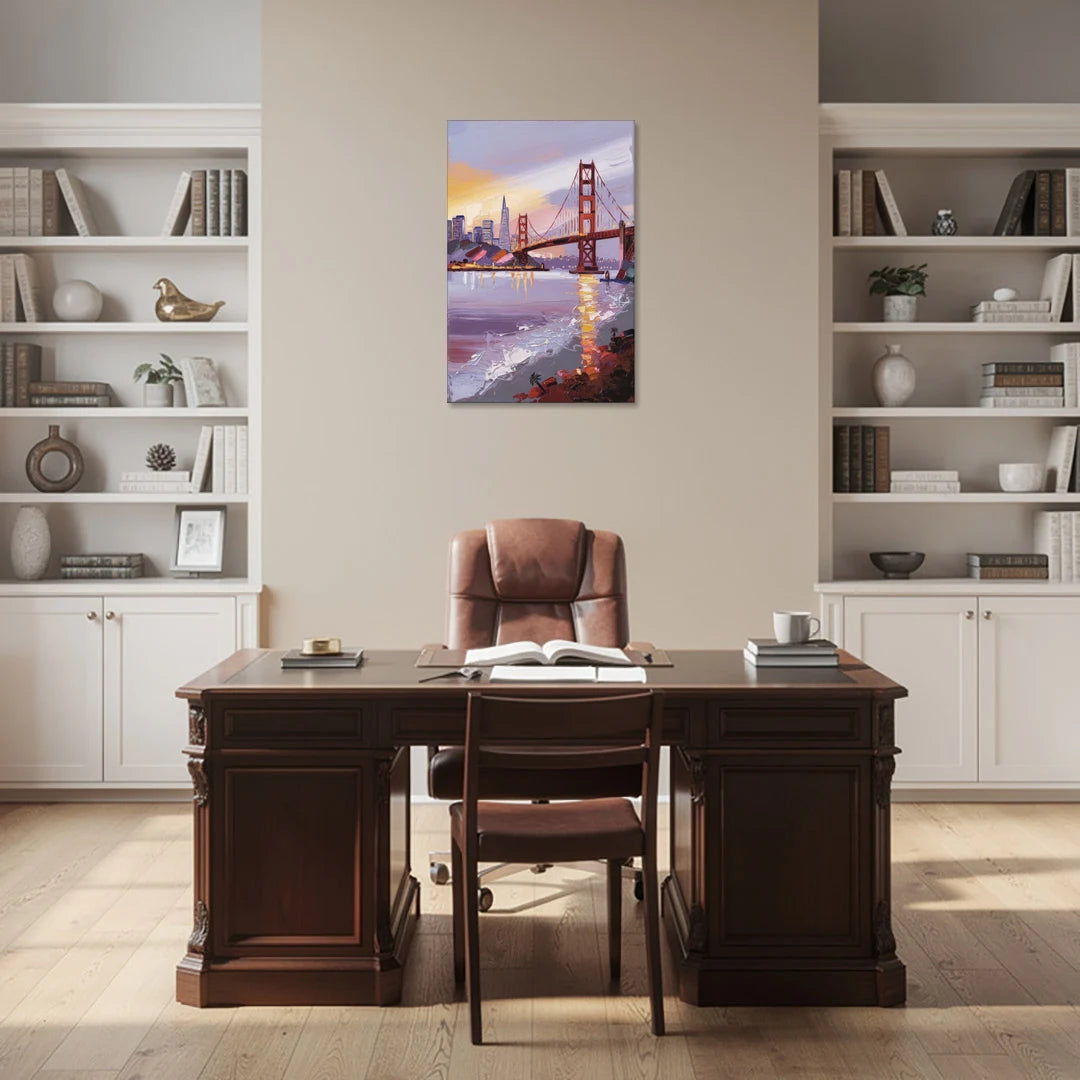 San Francisco Waterfront View Bay - Canvas Wall Art - Office - 24x36