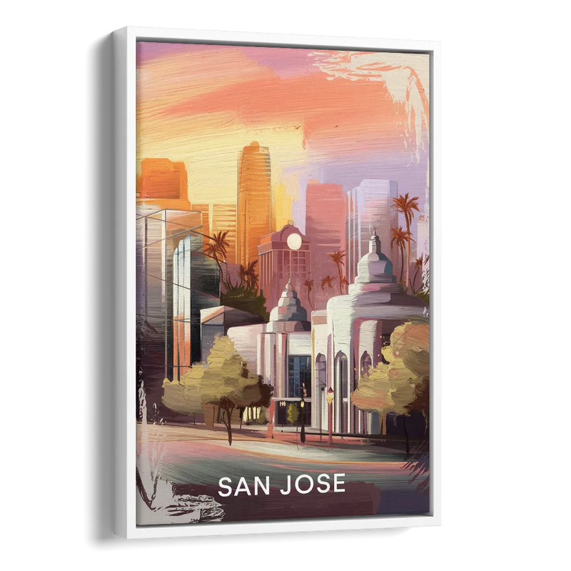 San Jose Architectural Beauty Side - White Canvas Wall Art