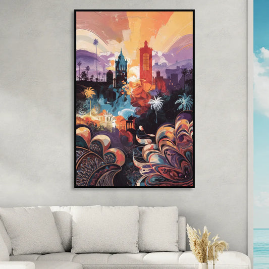 San Jose Cultural Heritage Living Room - Black Canvas Wall Art