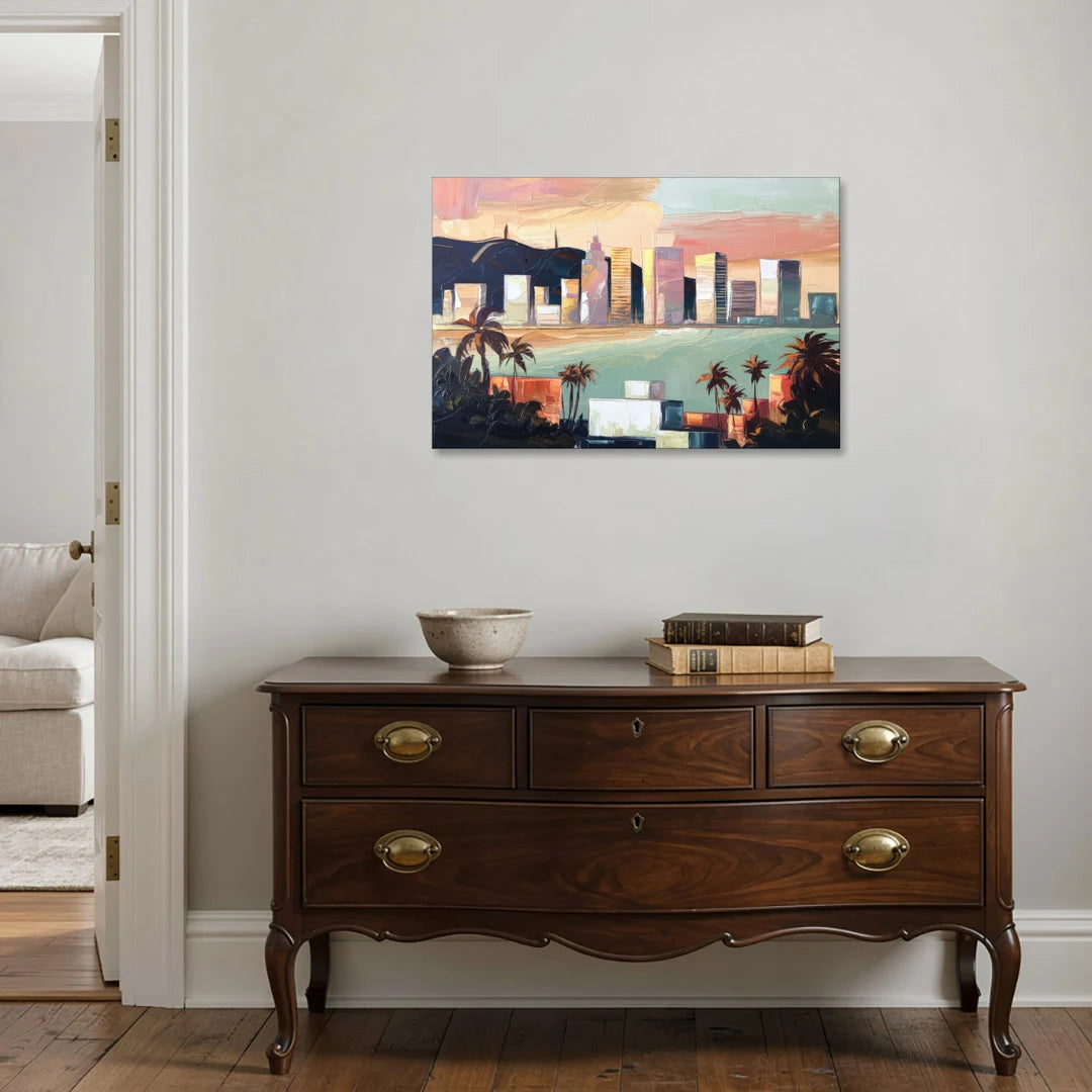San Jose Downtown Skyline - Canvas Wall Art - Coffee Table - 36x24