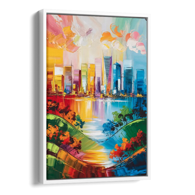 San Jose Nature and Cityscape Side - White Canvas Wall Art