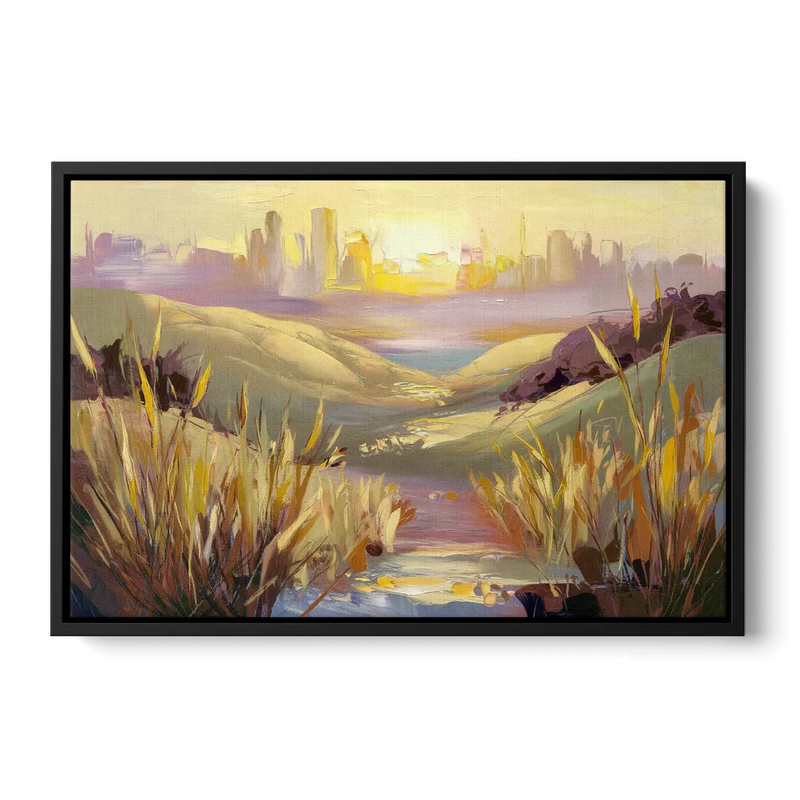 San Jose Scenic Sunset Front - Black Canvas Wall Art