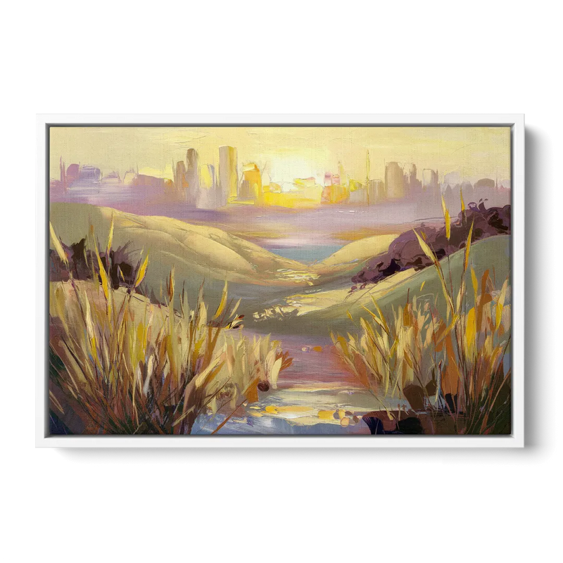San Jose Scenic Sunset Front - White Canvas Wall Art