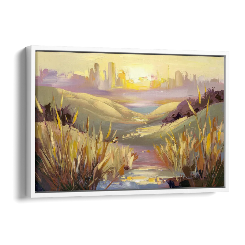 San Jose Scenic Sunset Side - White Canvas Wall Art
