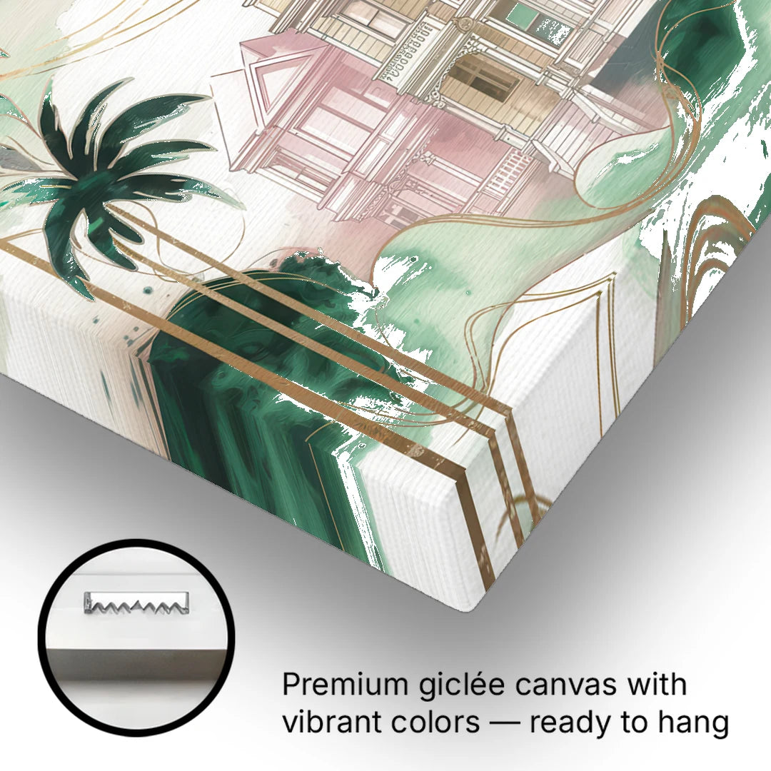 San Jose Urban Charm - Canvas Wall Art - Gallery Wrap Corner