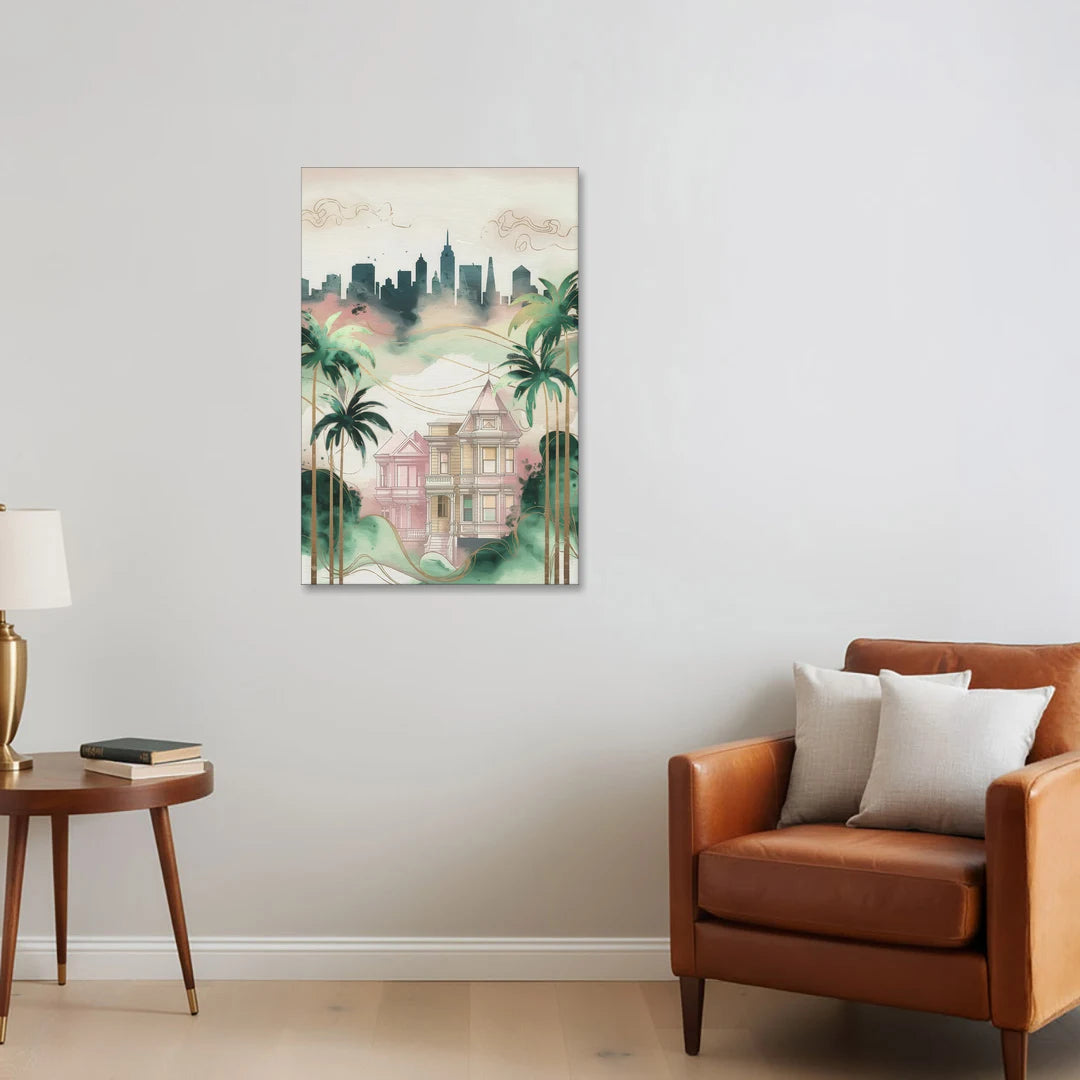 San Jose Urban Charm - Canvas Wall Art - Sofa - 24x36