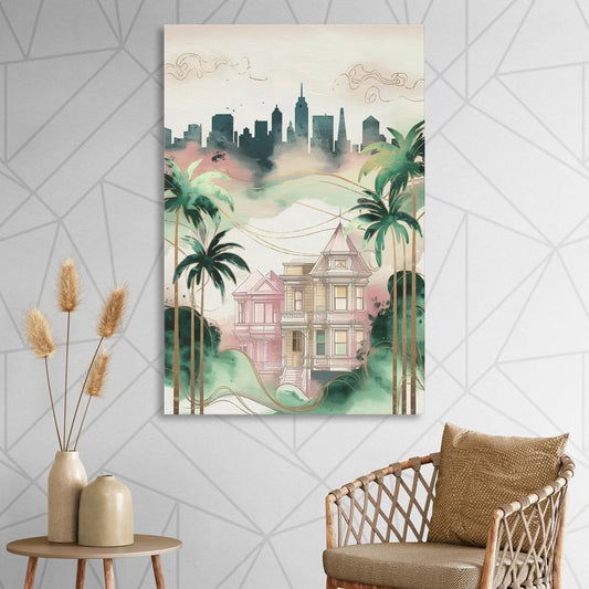 San Jose Urban Charm Living Room - Canvas Wall Art