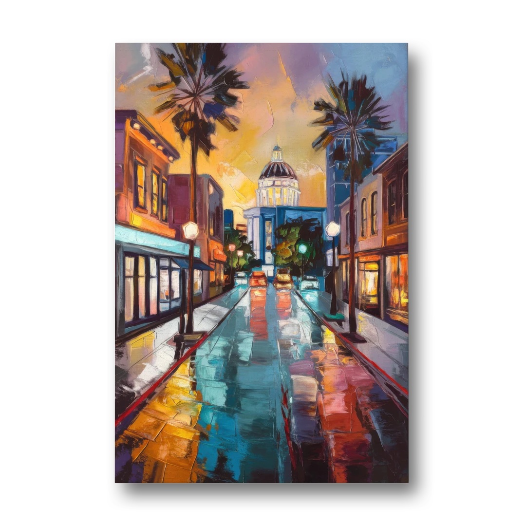 San Jose Vibrant Streets - Canvas Wall Art - Front