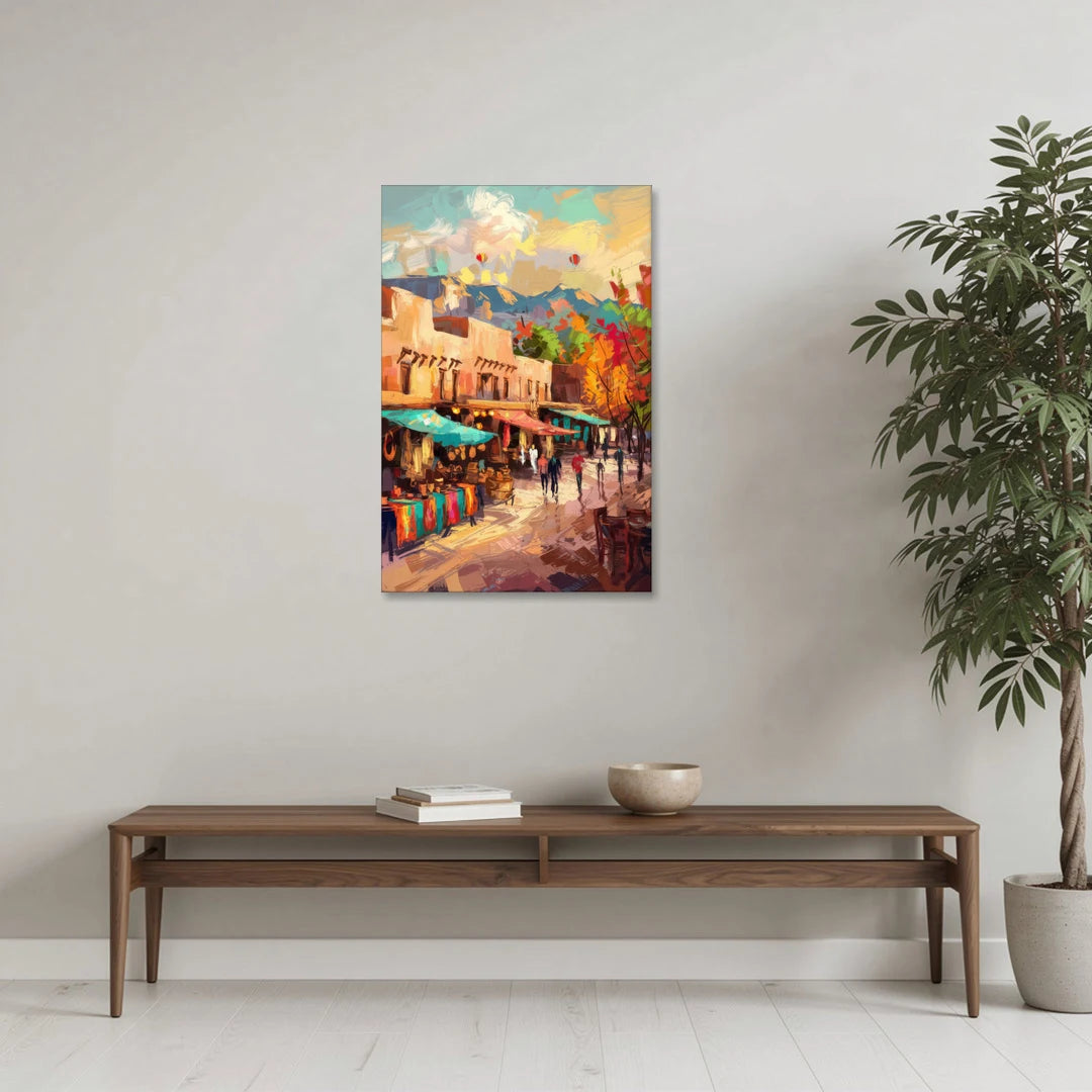 Santa Fe Historic Plaza - Canvas Wall Art - Coffee Table - 24x36