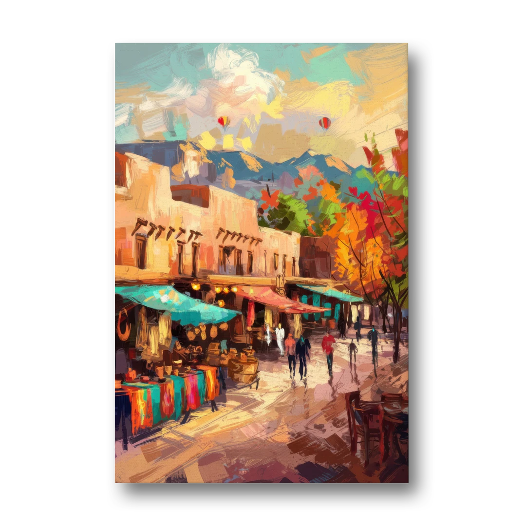 Santa Fe Historic Plaza - Canvas Wall Art - Front