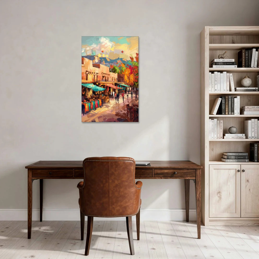 Santa Fe Historic Plaza - Canvas Wall Art - Office - 24x36