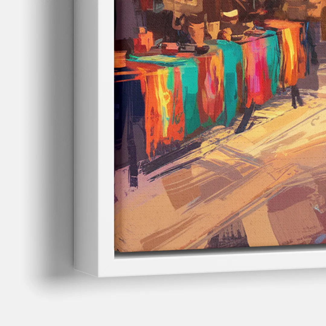 Santa Fe Historic Plaza - Close-Up White Frame Canvas