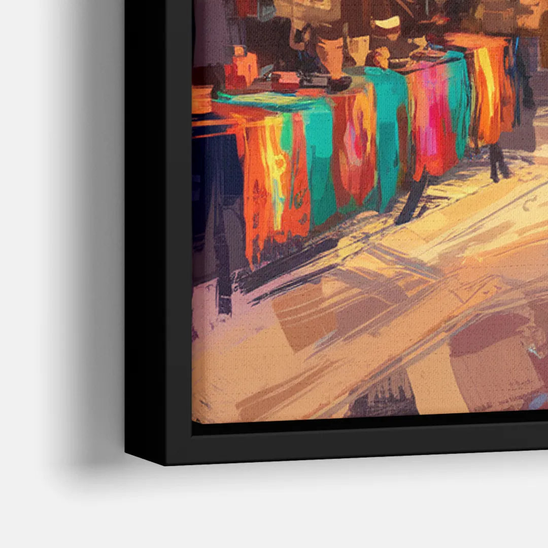 Santa Fe Historic Plaza - Close-Up Black Frame Canvas