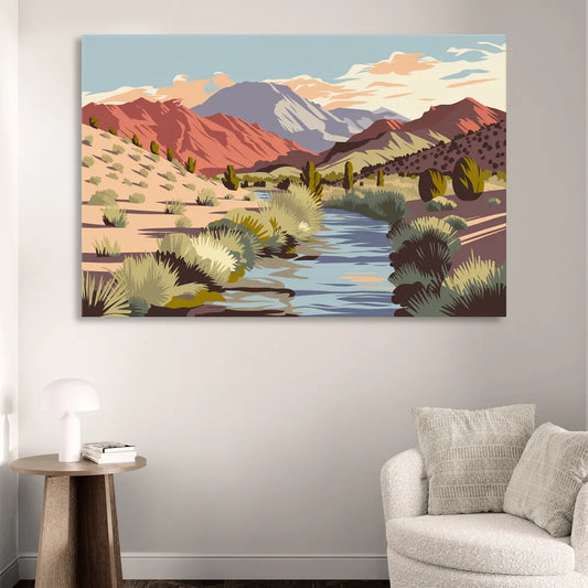 Santa Fe Mountain View Living Room - Canvas Wall Art