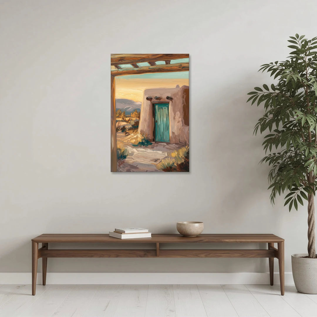 Santa Fe Pueblo Style - Canvas Wall Art - Coffee Table - 24x36